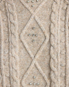 Mushroom $|& SEAS Embellished Cable Crew Sweater - SOF Detail