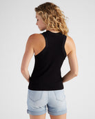 Black $|& Project Social T Player Racerback Ribbed Tank - SOF Back