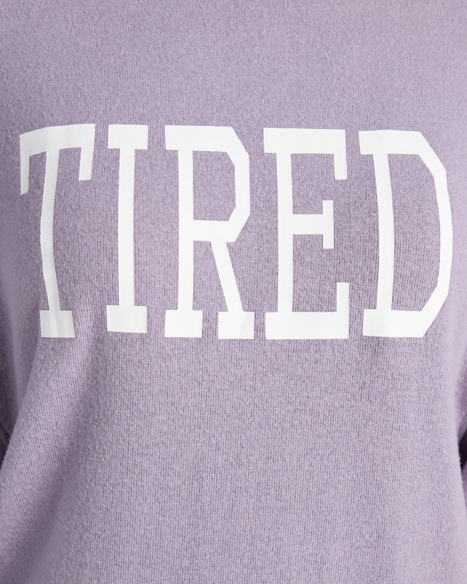 Heather Purple Sage $|& SEAS Shoreline Hacci "Tired" Graphic Pullover - SOF Full Front