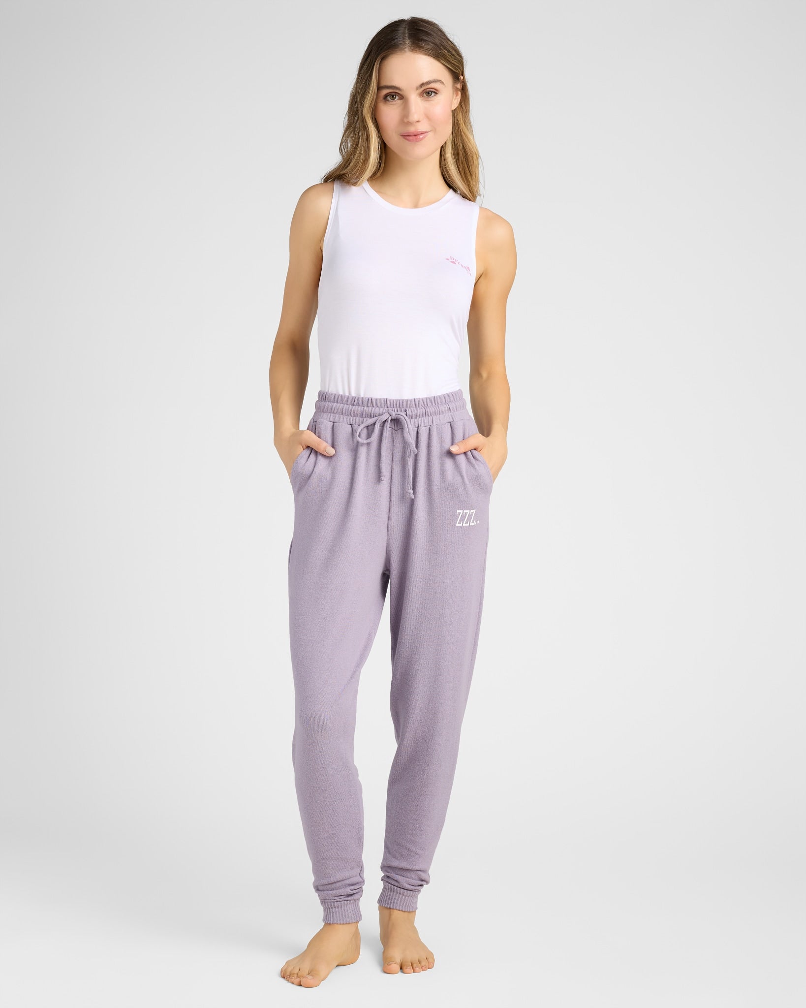 Heather Purple Sage $|& SEAS Shoreline Hacci "ZZZ" Graphic Jogger - UGC On Fig