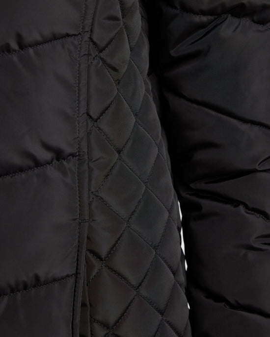 Black $|& Kenneth Cole Hooded Puffer Jacket - SOF Detail