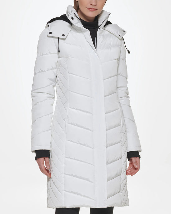 White $|& Kenneth Cole Hooded Puffer Jacket - VOF Front