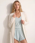 Cream $|& SEAS Shoreline Hacci Robe - SOF Full Front