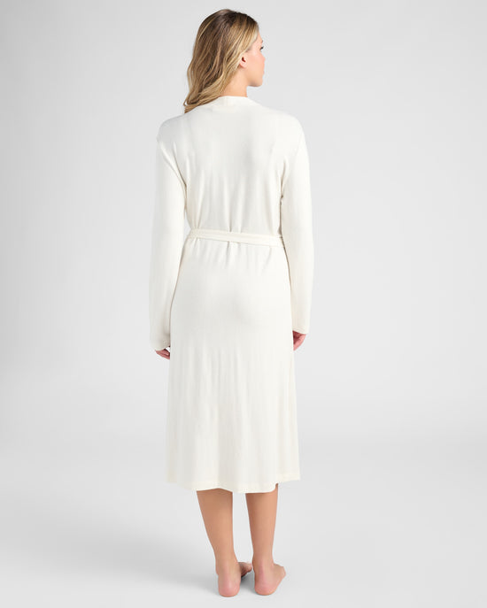 Cream $|& SEAS Shoreline Hacci Robe - SOF Back