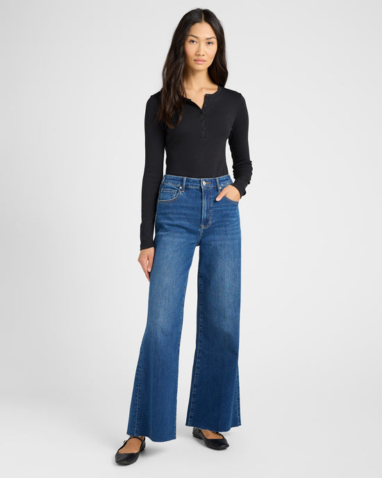 Borealis Blue $|& Dear John Fiona Wide Leg Jeans - SOF Full Front