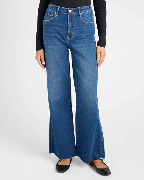 Borealis Blue $|& Dear John Fiona Wide Leg Jeans - SOF Front