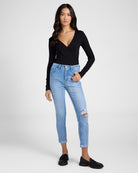 Sleepless $|& Lovervet Mid Rise Cuffed Skinny Jeans - SOF Full Front