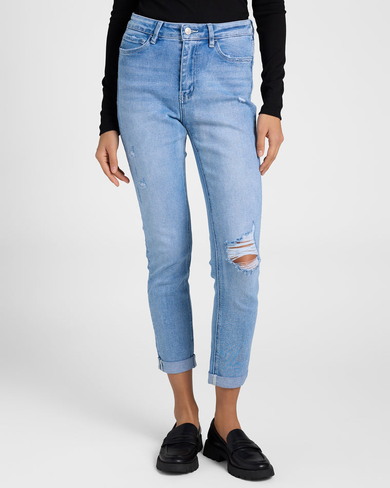 Sleepless Blue $|& Lovervet Mid Rise Cuffed Skinny Jeans - SOF Front