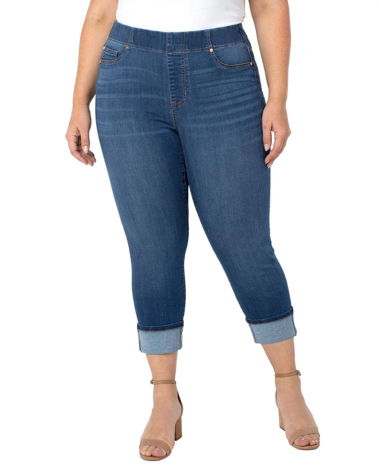 Cantrell $|& Liverpool Chloe Cuffed Cropped Jeans - VOF Front