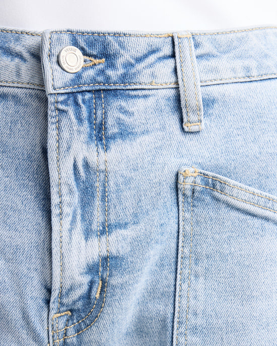 Heroine Blue $|& Vervet High Rise Barrel Leg Jeans - SOF Detail