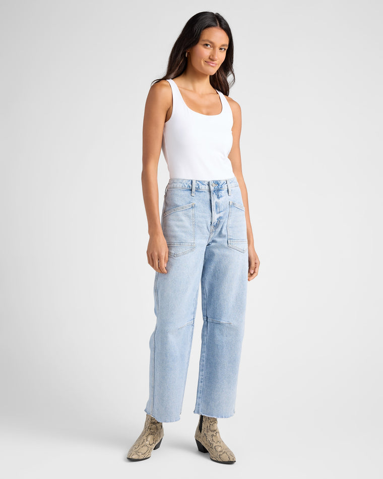 Heroine Blue $|& Vervet High Rise Barrel Leg Jeans - SOF Full Front