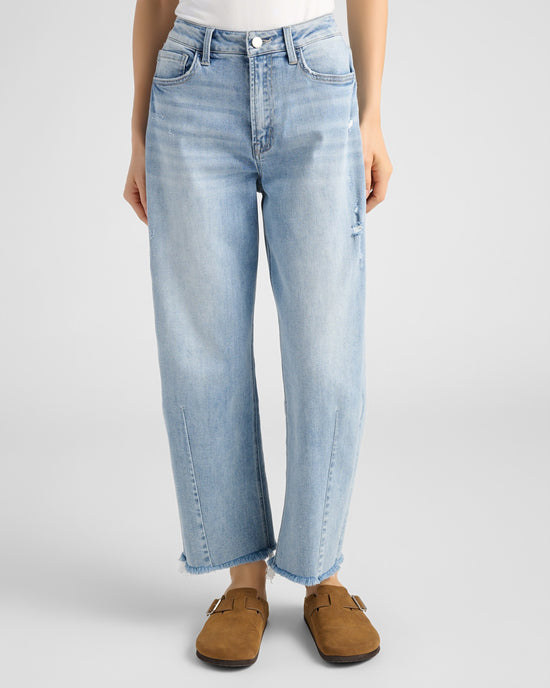 Tantalizing Blue $|& Flying Monkey Jeans Super High Rise Barrel Leg Jeans - SOF Front