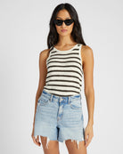 Seashell Black Granite Stripe $|& Thread & Supply Amber Stripe Tank - SOF Front