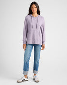 Heather Purple Sage $|& SEAS Shoreline Hacci Pocket Hoodie - SOF Full Front