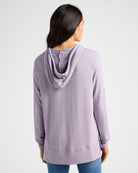Heather Purple Sage $|& SEAS Shoreline Hacci Pocket Hoodie - SOF Back