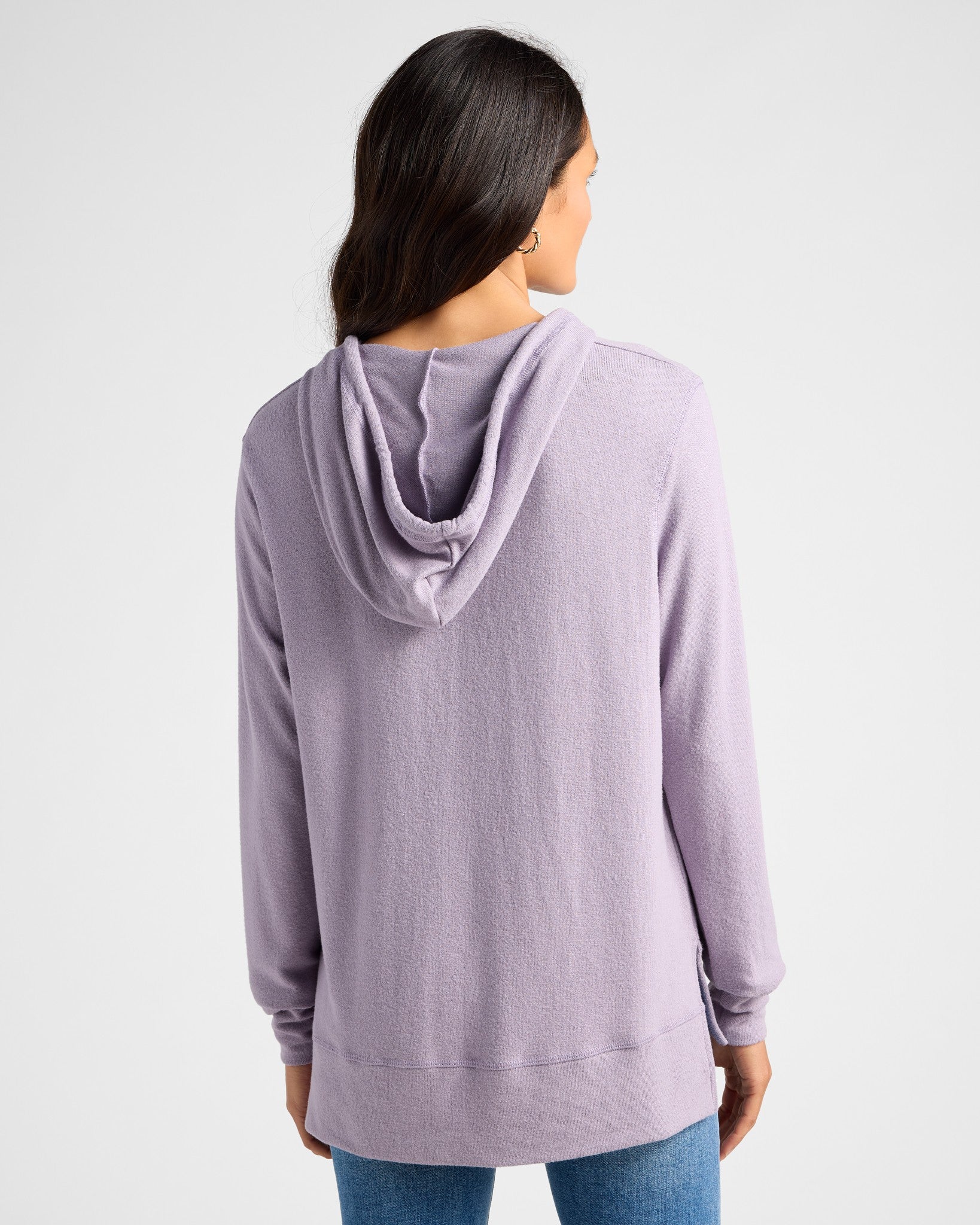 Heather Purple Sage $|& SEAS Shoreline Hacci Pocket Hoodie - SOF Back