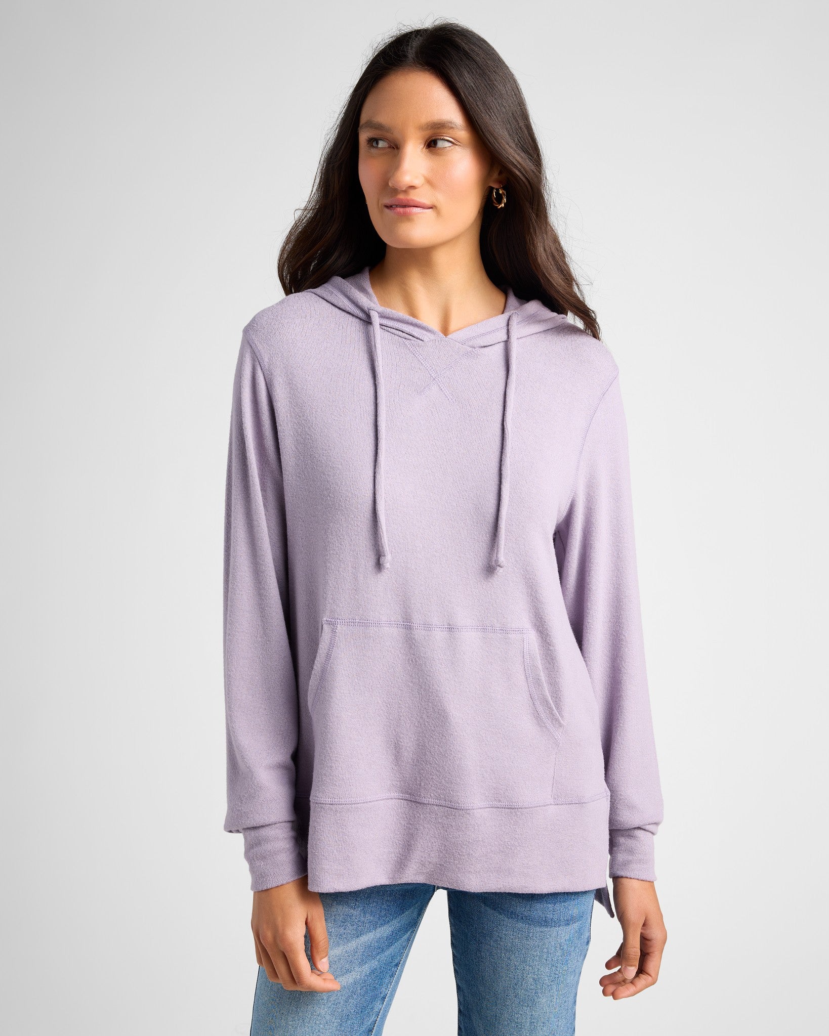 Heather Purple Sage $|& SEAS Shoreline Hacci Pocket Hoodie - SOF Front