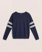 Navy/H. Grey $|& SEAS Shoreline Varsity Cozy Top - Hanger Detail