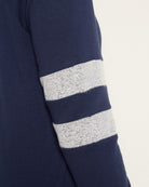 Navy/H. Grey $|& SEAS Shoreline Varsity Cozy Top - VOF Front