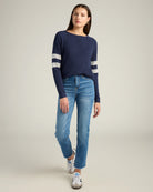 Navy/H. Grey $|& SEAS Shoreline Varsity Cozy Top - UGC On Fig