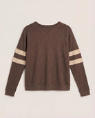 Heather Dark Chocolate/Heather Oatmeal $|& SEAS Shoreline Varsity Cozy Top - Hanger Detail