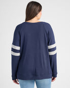 Navy/H. Grey $|& SEAS Shoreline Varsity Cozy Top - SOF Back