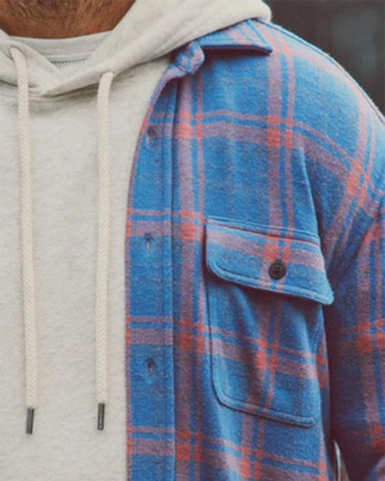 Twilight Mauve Plaid $|& Faherty Legend Sweater Shirt - Hanger Back