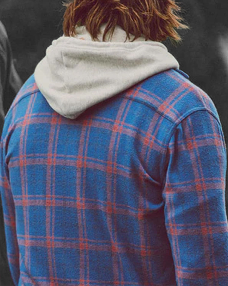 Twilight Mauve Plaid $|& Faherty Legend Sweater Shirt - Hanger Side