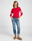 Chilipepper/Cream $|& SEAS Shoreline Varsity Cozy Top - UGC On Fig