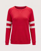Chilipepper/Cream $|& SEAS Shoreline Varsity Cozy Top - Hanger Detail
