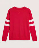 Chilipepper/Cream $|& SEAS Shoreline Varsity Cozy Top - Hanger Detail