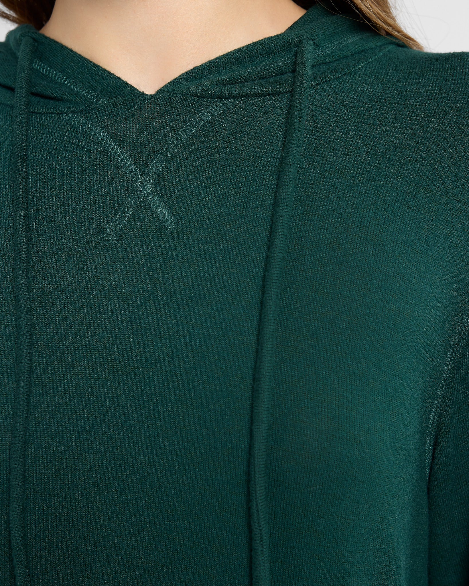 Hunter Green $|& SEAS Shoreline Hacci Pocket Hoodie - SOF Detail