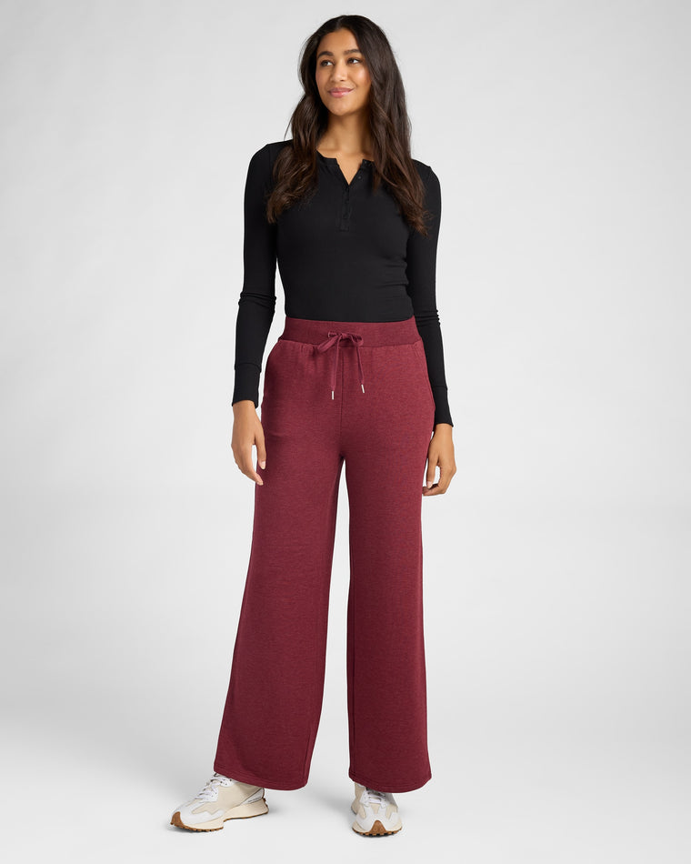 Deep Cabernet $|& Thread & Supply Scarlett Fleece Pants - SOF Full Front