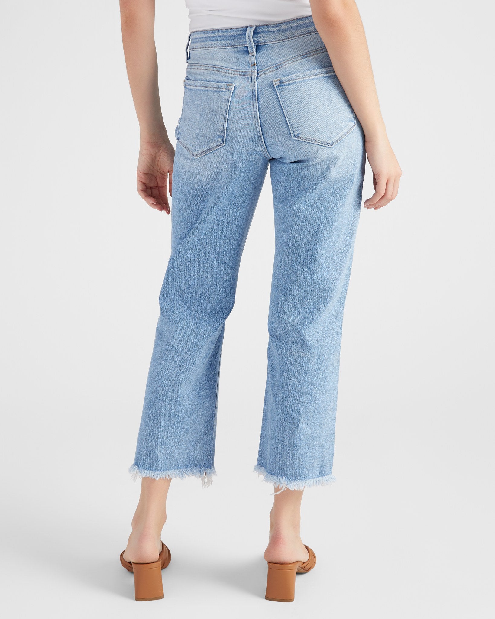 Torne River $|& Vervet Mid Rise Cropped Straight Leg Jeans - SOF Back