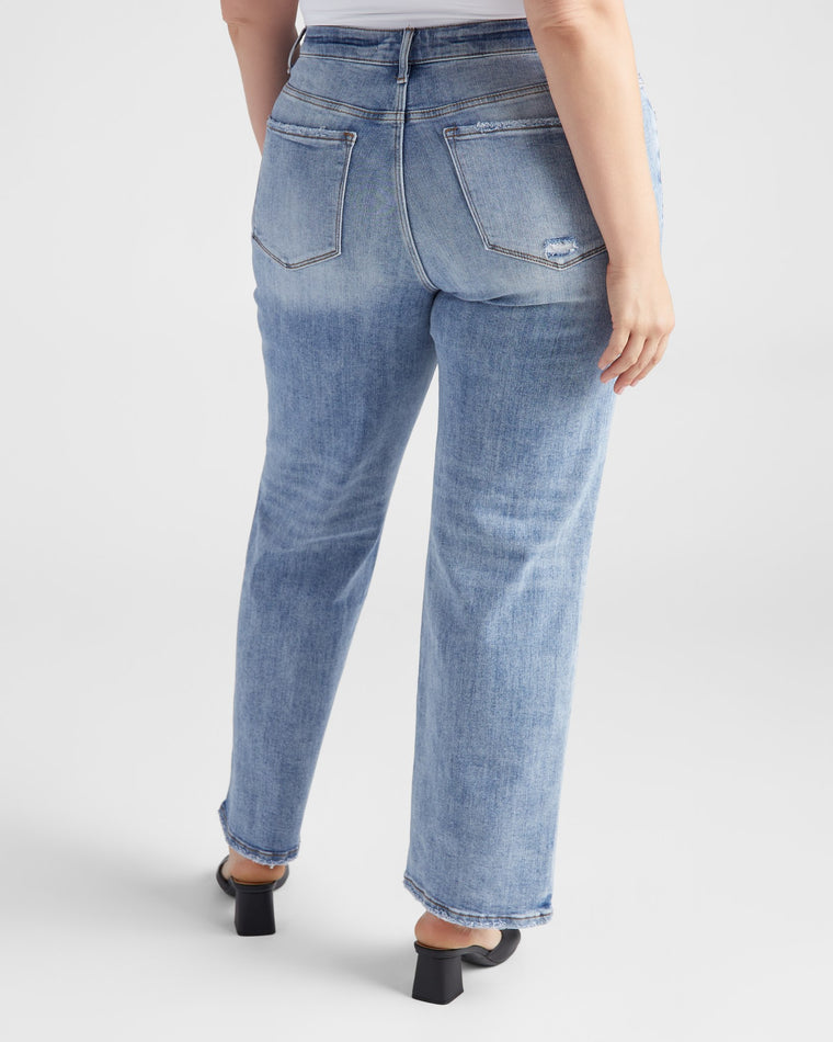 Undisputable Blue $|& Lovervet Slim Wide Leg Jeans - SOF Back