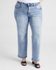 Plus Size Mid Rise Slim Wide Leg Jeans