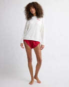 Cream $|& SEAS Shoreline Hacci "Love" Graphic Pullover - SOF Full Front