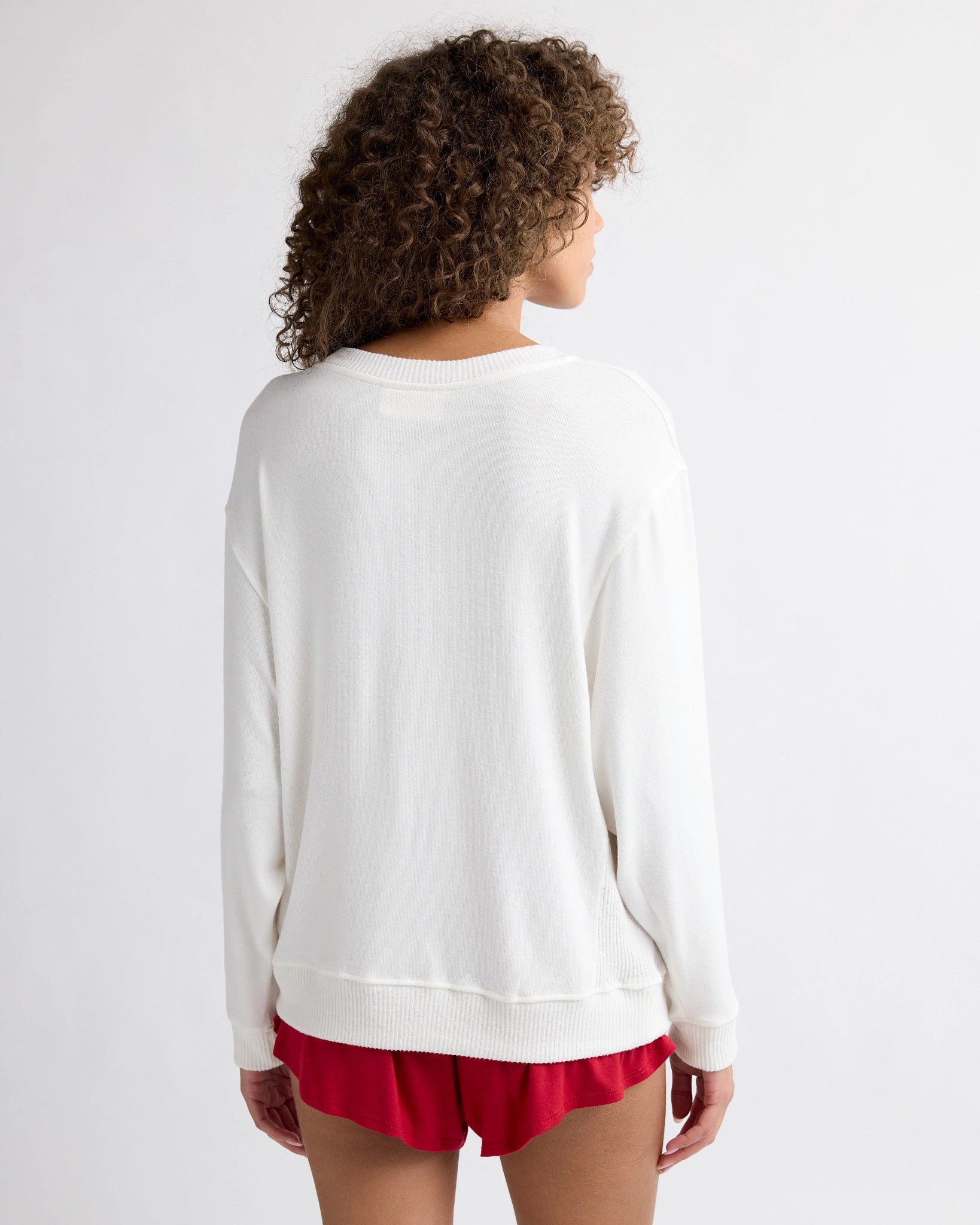 Cream $|& SEAS Shoreline Hacci "Love" Graphic Pullover - SOF Back