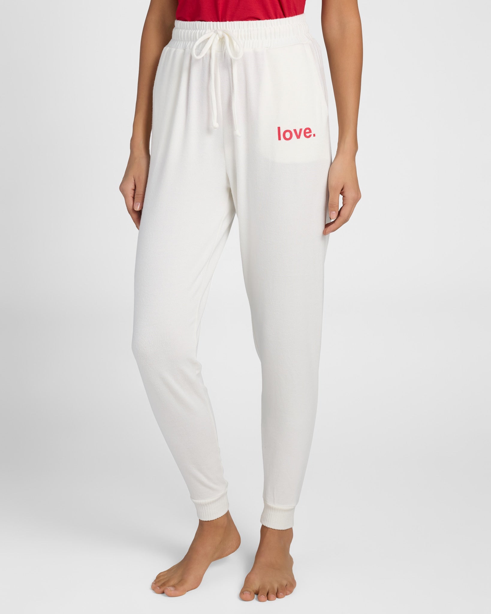 Cream $|& SEAS Shoreline Hacci "Love" Graphic Jogger - SOF Front