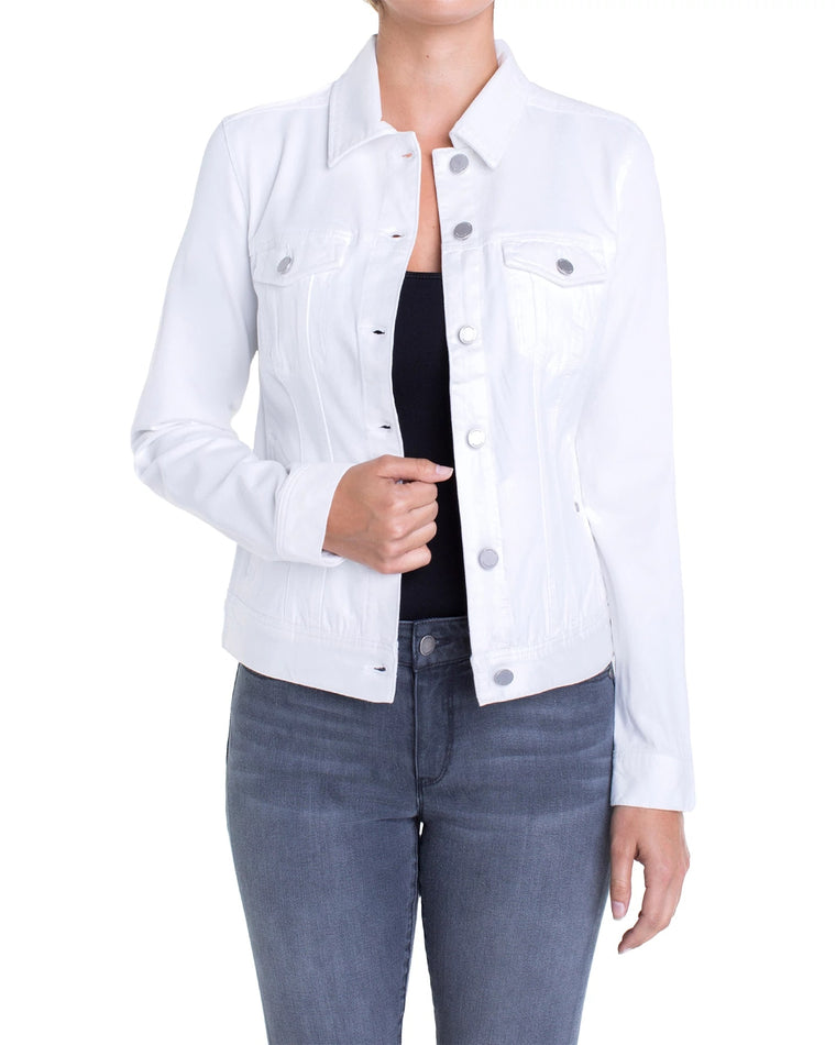 White $|& Liverpool Classic Powerflex Jean Jacket - VOF Front