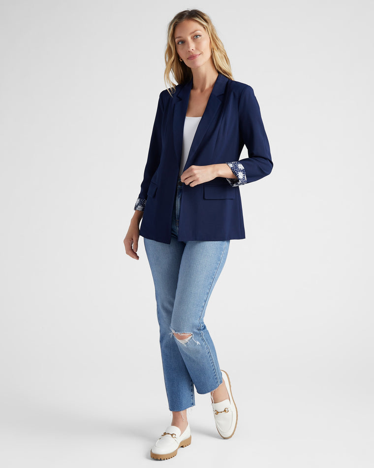 Navy $|& Skies Are Blue Boyfriend Blazer - SOF Full Front