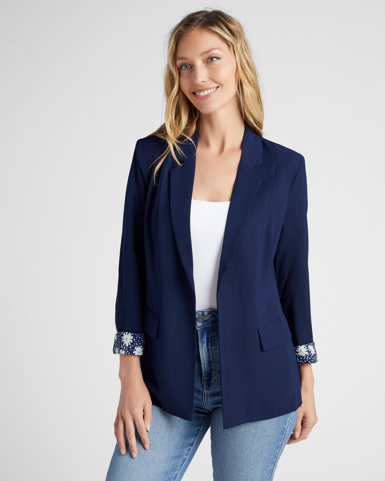 Navy $|& Skies Are Blue Boyfriend Blazer - SOF Front