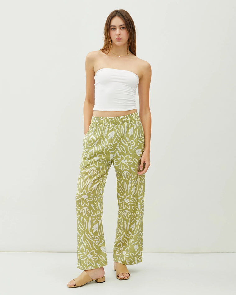 Lime Print $|& Be Cool Floral Pant - VOF Front