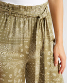Olive Paisley $|& Be Cool Belted Pant - SOF Detail