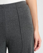 Black/Charcoal Herringbone $|& Max Studio High Waist Front Seam Wide Leg Ponte Pant - SOF Detail