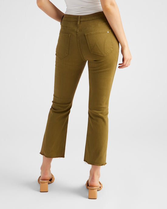 Moss Olive $|& Mica Denim High Rise Cropped Straight Leg Jeans - SOF Back