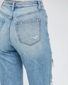 Lunaria $|& Mica Denim High Rise Straight Leg Jeans - VOF Detail