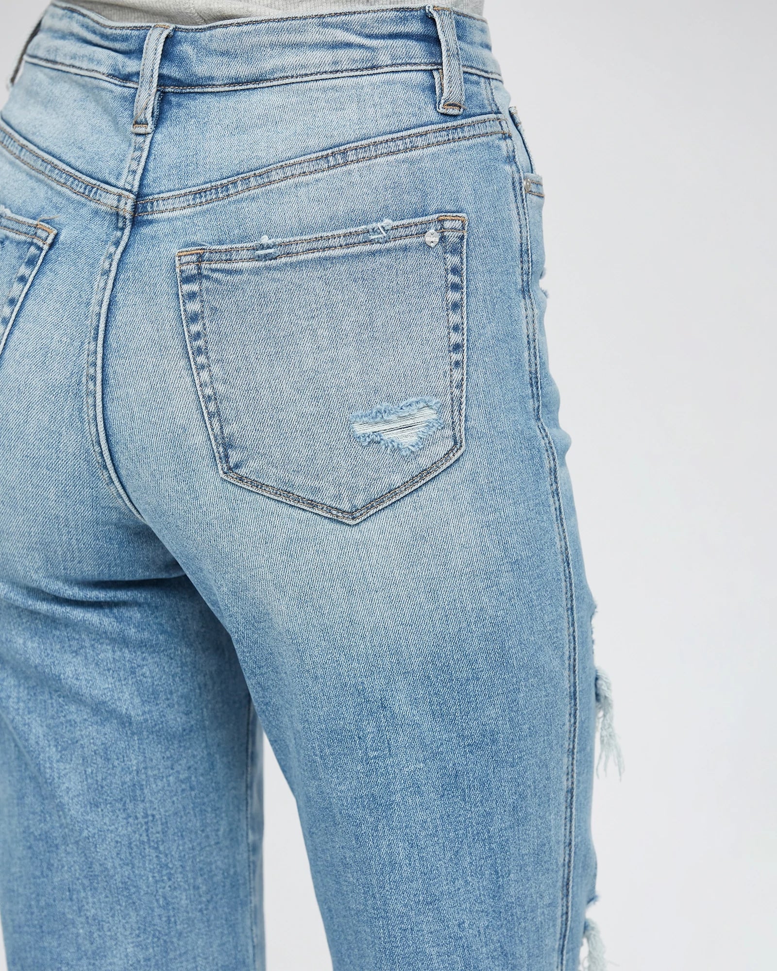 Lunaria $|& Mica Denim High Rise Straight Leg Jeans - VOF Detail