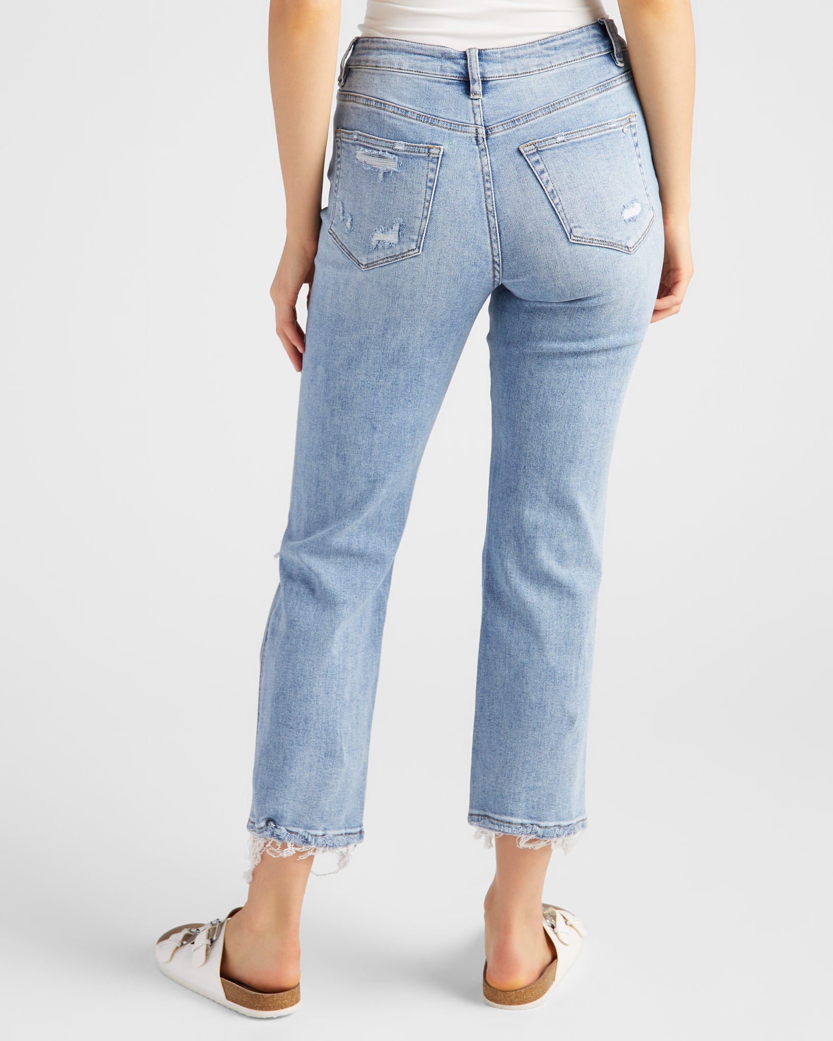 Lunaria $|& Mica Denim High Rise Straight Leg Jeans - SOF Back