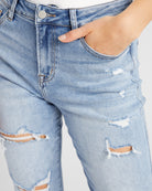 Lunaria $|& Mica Denim High Rise Straight Leg Jeans - SOF Detail